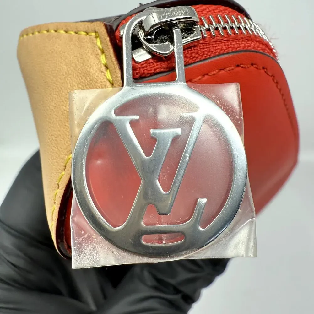 Louis Vuitton Monogram Elizabeth Pencil Pouch Case Red Gi0009 Trous RARE NEW